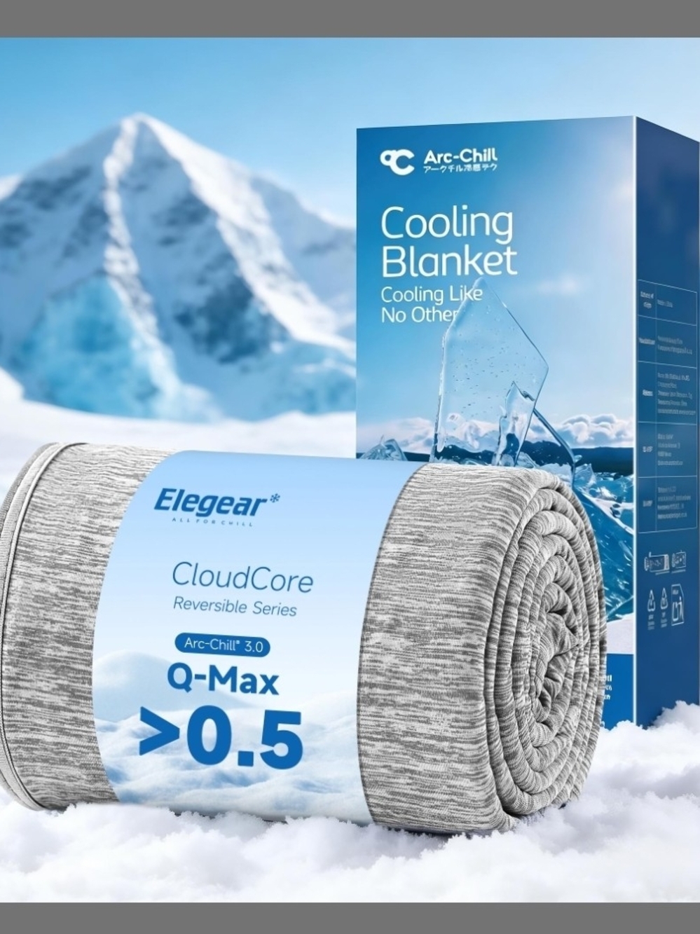 Elegear Arc-Chill 3.0 Cooling Blanket, Throw, Grey